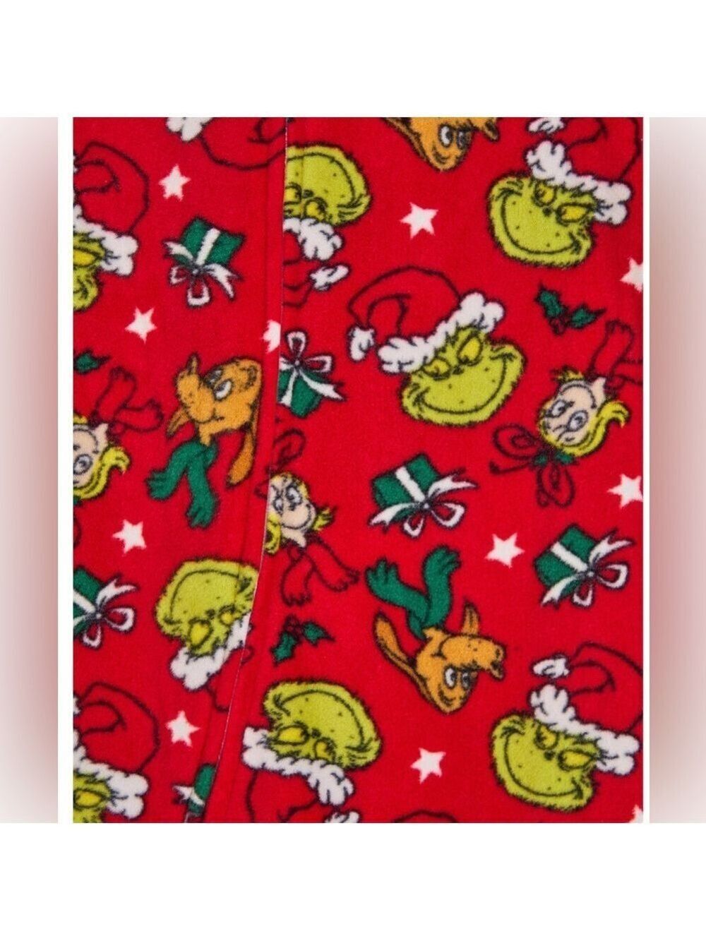 Dr Seuss The Grinch Toddler 5T Red Footed Pajama Sleeper Holiday Fleece Unisex - Picture 6 of 12